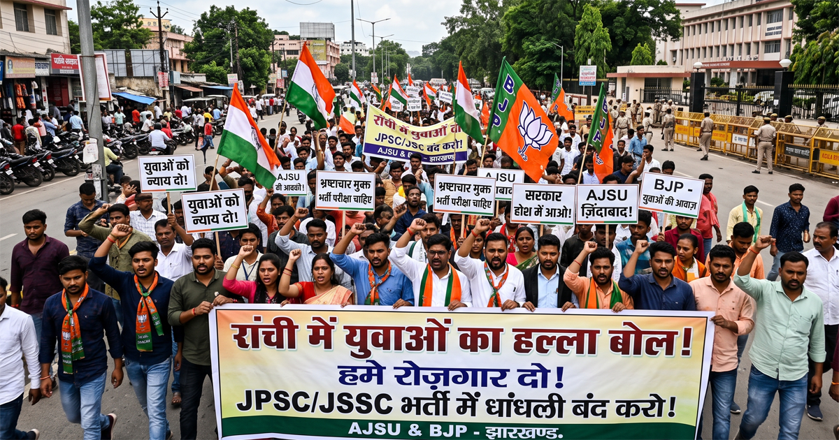 झारखण्ड में JPSC-JSSC विवाद पर आर-पार की जंग: CID जांच पर उठे सवाल, आजसू का हल्ला बोल; बैकफुट पर सरकार!
