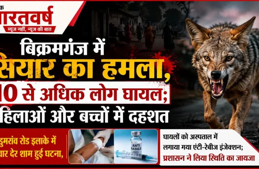 रोहतास के बिक्रमगंज में सियार हमला