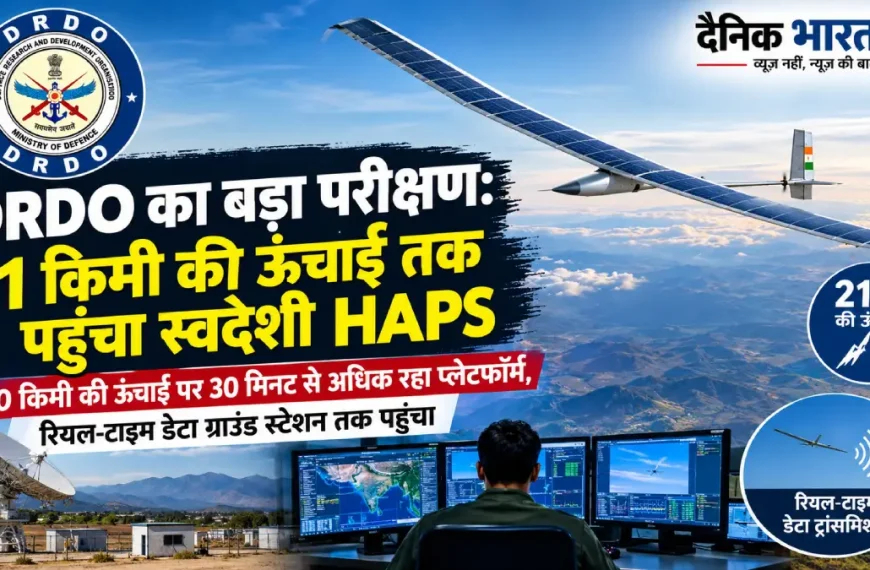 DRDO का स्वदेशी HAPS 21 किलोमीटर की ऊंचाई पर सफल परीक्षण