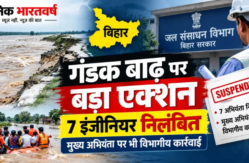 बिहार गंडक बाढ़ 7 इंजीनियर निलंबित