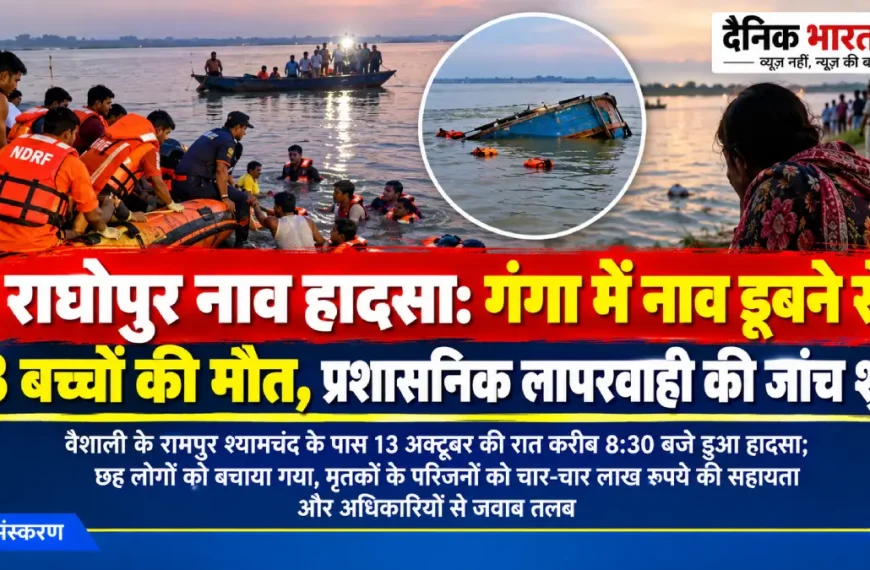 राघोपुर नाव हादसे के बाद गंगा नदी में राहत और बचाव अभियान