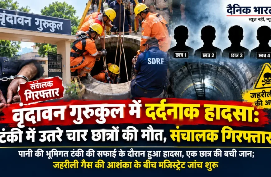 वृंदावन के गुरुकुल में पानी टैंक हादसा