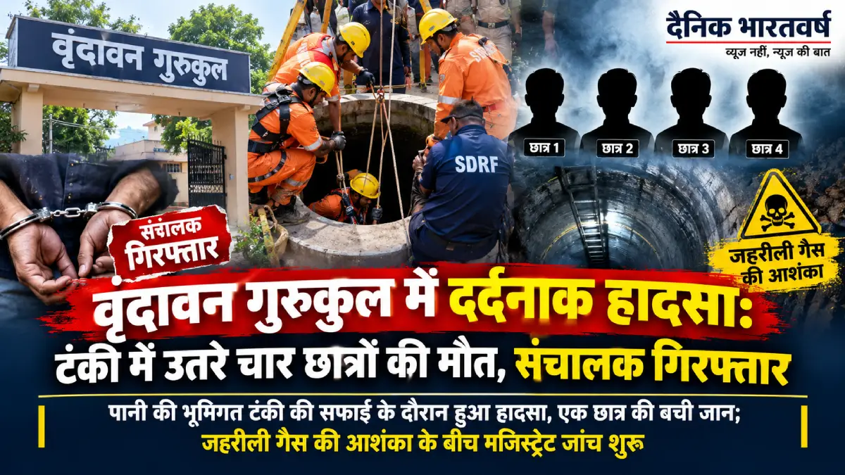वृंदावन के गुरुकुल में पानी टैंक हादसा
